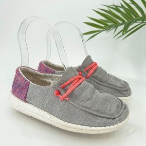 Hey Dude Wendy Youth Kids Girls Size 13 Funk Grey Slip On Shoes Comfy